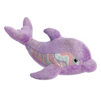 Aurora Medium Purple Destination Nation 12" Purple Dolphin Huggable Stuffed Animal