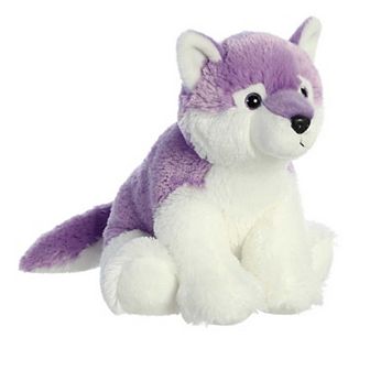 Aurora Medium Purple Destination Nation 12" Purple Wolf Huggable Stuffed Animal