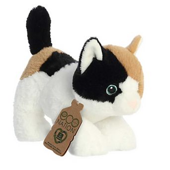 Aurora Small White Eco Nation 8.5" Calico Cat Eco-Friendly Stuffed Animal