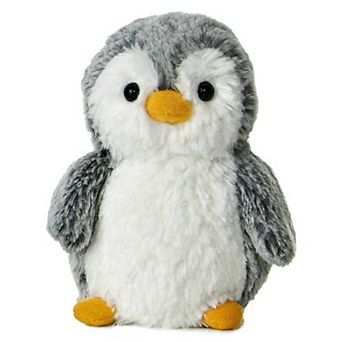 Aurora Small Grey PomPom Penguin 6" Pompom Mini Penguin Playful Stuffed Animal