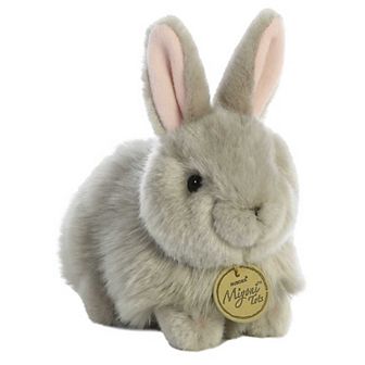 Aurora Small Grey Miyoni 7.5" Angora Bunny Grey Adorable Stuffed Animal