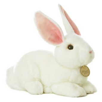 Aurora Medium White Miyoni 10" American White Rabbit Adorable Stuffed Animal