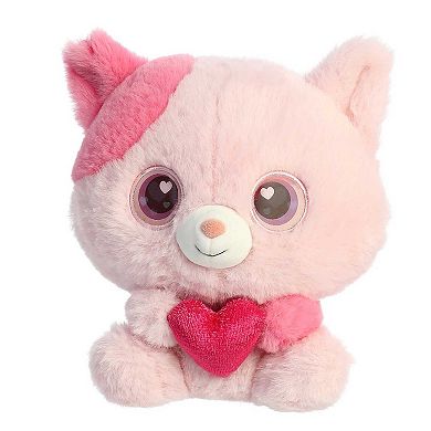 Aurora Small Pink Lenticular 6" Cat In Love Enchanting Stuffed Animal