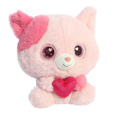 Aurora Small Pink Lenticular 6" Cat In Love Enchanting Stuffed Animal
