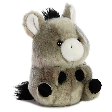 Aurora Mini Grey Rolly Pet 5" Bray Donkey Round Stuffed Animal