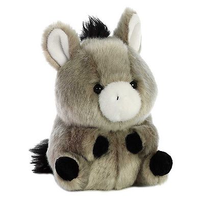 Aurora Mini Grey Rolly Pet 5" Bray Donkey Round Stuffed Animal