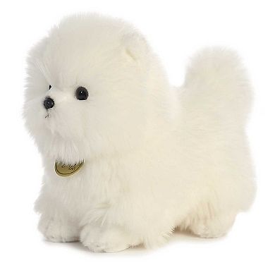 Aurora Small White Miyoni Tots 9" Pompom Pup Adorable Stuffed Animal