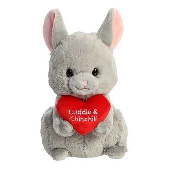 Aurora Small Grey Valentine JUST SAYIN' 9" Cuddle & Chinchill Chinchilla Heartwarming Stuffed Animal