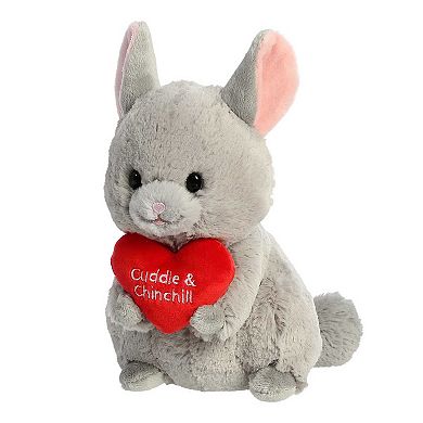 Aurora Small Grey Valentine JUST SAYIN' 9" Cuddle & Chinchill Chinchilla Heartwarming Stuffed Animal