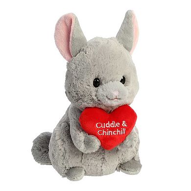 Aurora Small Grey Valentine JUST SAYIN' 9" Cuddle & Chinchill Chinchilla Heartwarming Stuffed Animal