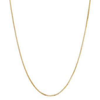 Everlasting Gold 14k Gold Polish Box Chain Necklace