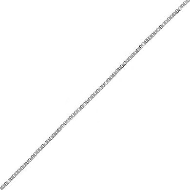 Everlasting Gold 14k White Gold Polish Box Chain Necklace