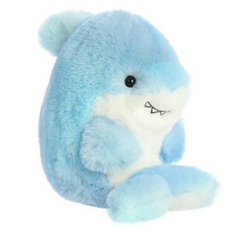 Aurora Mini Blue Rolly Pet 5" Sutton Shark Round Stuffed Animal