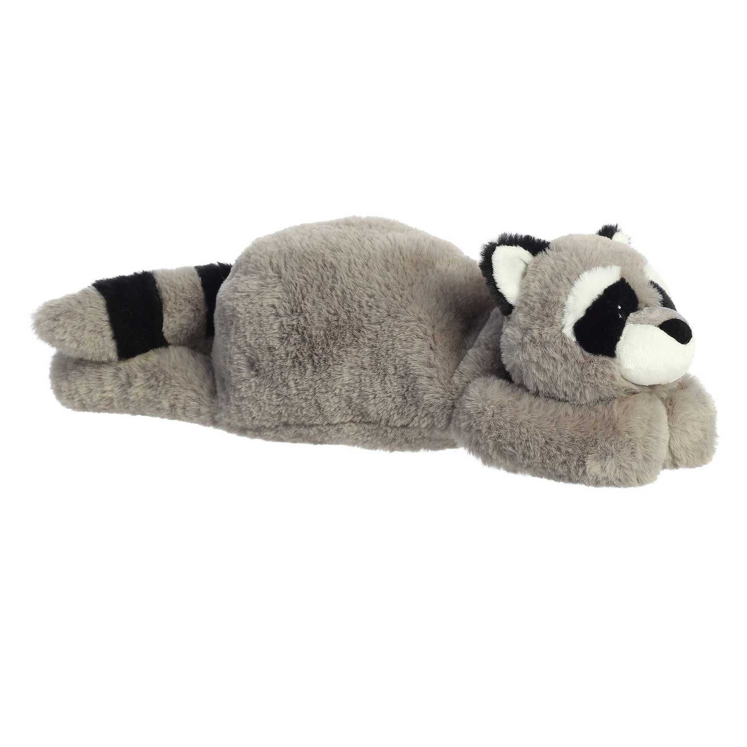 Детская мягкая игрушка Aurora Large Grey Snoozles 18" Raccoon Laid-back Stuffed Animal — фото 1