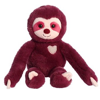 Aurora Medium Amethyst Valentine 12" Sweety Sloth Heartwarming Stuffed Animal