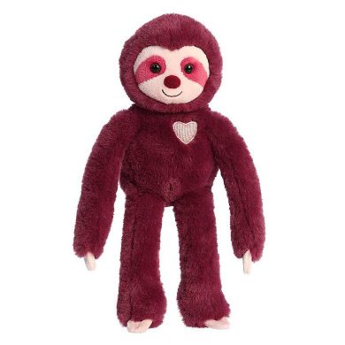 Aurora Medium Amethyst Valentine 12" Sweety Sloth Heartwarming Stuffed Animal