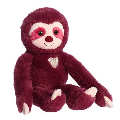 Aurora Medium Amethyst Valentine 12" Sweety Sloth Heartwarming Stuffed Animal