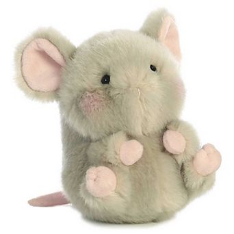 Aurora Mini Grey Rolly Pet 5" Frisk Mouse Round Stuffed Animal