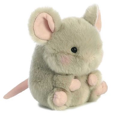 Aurora Mini Grey Rolly Pet 5" Frisk Mouse Round Stuffed Animal