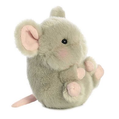 Aurora Mini Grey Rolly Pet 5" Frisk Mouse Round Stuffed Animal