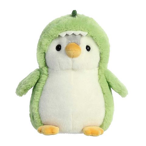 Детские мягкие игрушки Aurora Small Green PomPom Penguin 7" Dino Playful Stuffed Animal