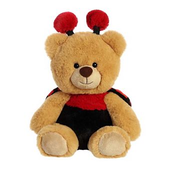 Aurora Medium Brown Spring 10" Ladybug Bear Wanna Be Vibrant Stuffed Animal
