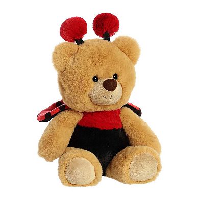 Aurora Medium Brown Spring 10" Ladybug Bear Wanna Be Vibrant Stuffed Animal