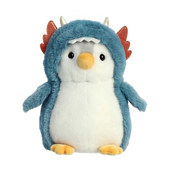 Aurora Small Blue PomPom Penguin 7" Dragon Playful Stuffed Animal