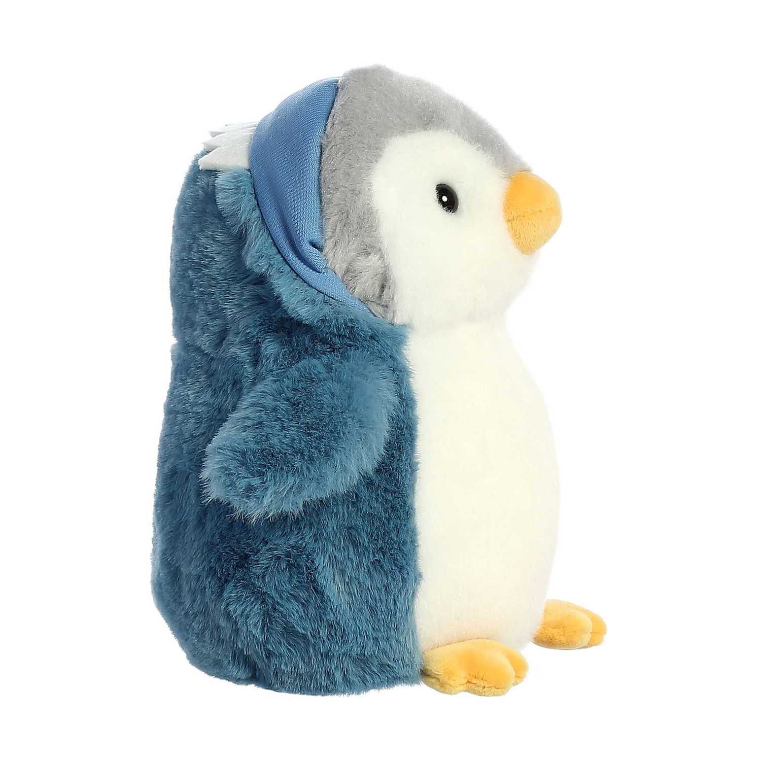 Aurora Playful Pompom Penguin Dragon Stuffed Animal - 7 Inch Blue Plush Toy With Dragon Costume