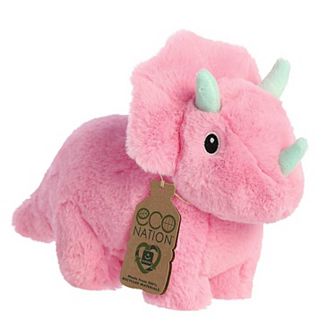 Aurora Small Pink Eco Nation 8" Trix Triceratops Eco-Friendly Stuffed Animal