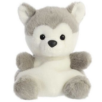 Aurora Mini Gray Palm Pals 5" Busky Husky Adorable Stuffed Animal