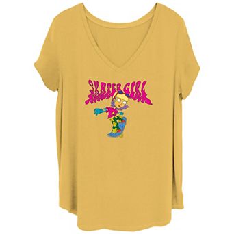 Juniors' Plus Size Nickelodeon Rocket Power Reggie Skater Girl V Neck Tee