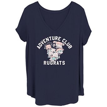Juniors' Plus Size Nickelodeon Rugrats Adventure Club V Neck Tee