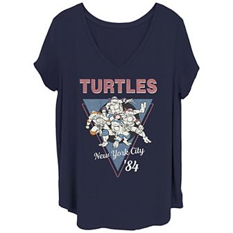 Juniors' Plus Size Nickelodeon Teenage Mutant Ninja Turtles New York City 1984 V Neck Tee