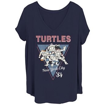 Juniors' Plus Size Nickelodeon Teenage Mutant Ninja Turtles New York City 1984 V Neck Tee