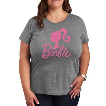 Plus Barbie® Logo Pink Glitter Graphic Tee