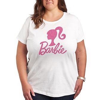 Plus Barbie® Logo Pink Glitter Graphic Tee