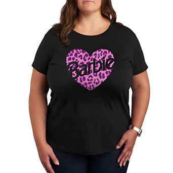 Plus Barbie® Leopard Heart Logo Graphic Tee