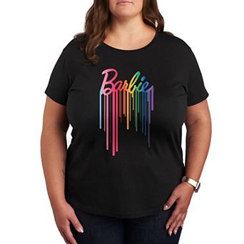 Plus Barbie® Logo Rainbow Drip Graphic Tee