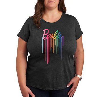 Plus Barbie® Logo Rainbow Drip Graphic Tee