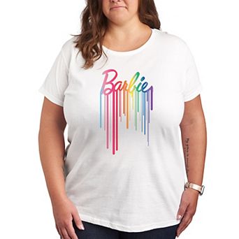 Plus Barbie® Logo Rainbow Drip Graphic Tee
