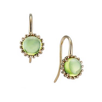 House of Frosted 14K Gold Plated Peridot Floral Earrings