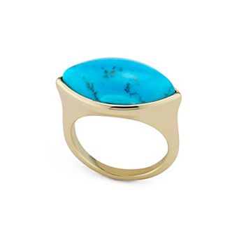 House of Frosted 14k Gold Over Sterling Silver Turquoise Future Ring