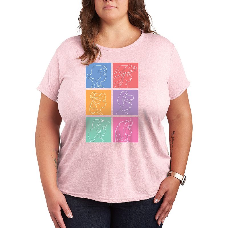 Disney Princess Plus Princess Grid Graphic Tee, Women's, 