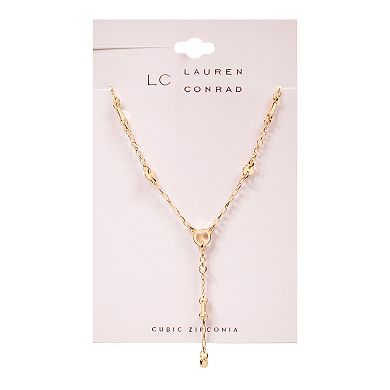 LC Lauren Conrad Gold Tone Mixed Chain Y-Necklace