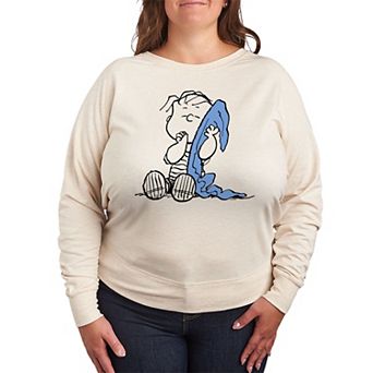 Plus Size Peanuts Linus Blanket French Terry Long Sleeve Tee