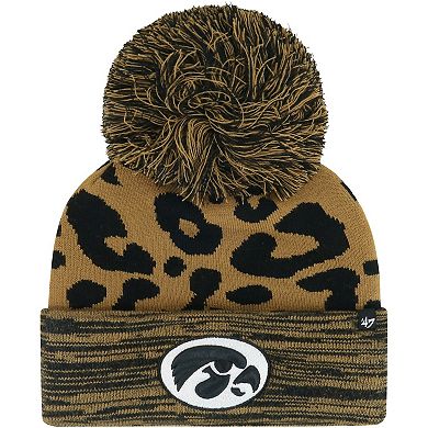 Women's '47 Brown Iowa Hawkeyes Rosette Cuffed Knit Hat with Pom