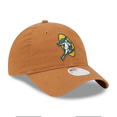 Women's New Era  Brown Green Bay Packers Throwback Main Core Classic 2.0 9TWENTY Adjustable Hat