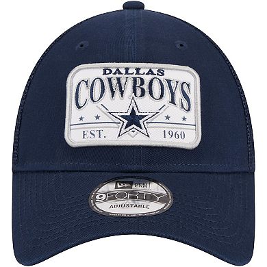 Men's New Era Navy Dallas Cowboys Plate 9FORTY Trucker Adjustable Hat