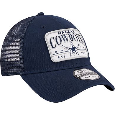 Men's New Era Navy Dallas Cowboys Plate 9FORTY Trucker Adjustable Hat